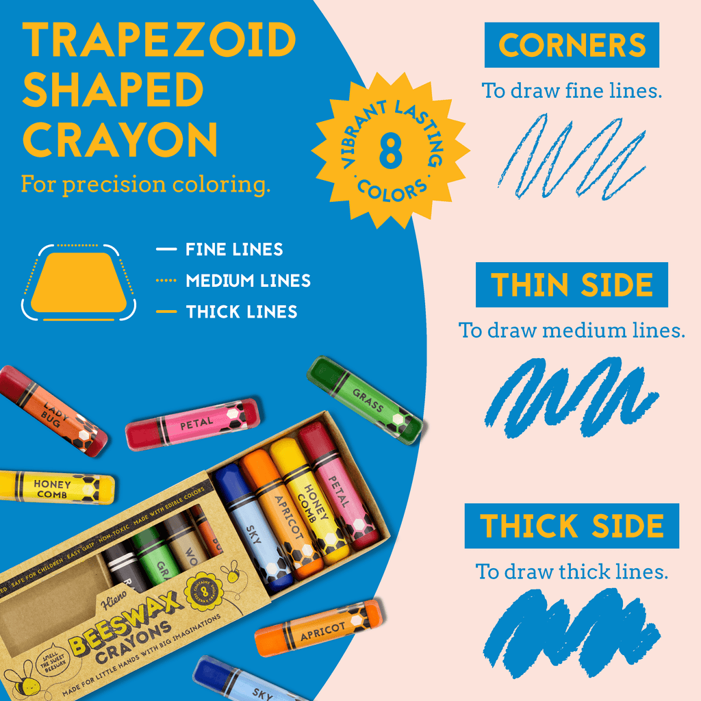 Trapezoidal Beeswax crayons