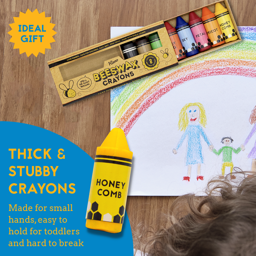 9-Piece Non-Toxic & Handmade Organic Beeswax Toddler Crayon Fingers –  Smilogy Organic Beeswax Crayons